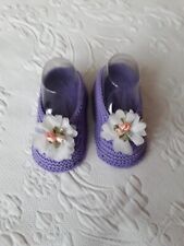 Selbstgestrickte Babyschuhe 12 cm.