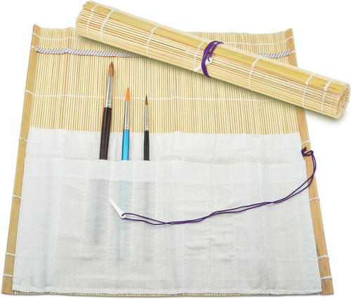 Bambus pinseltasche rolltasche - bambus-pinseltasche,