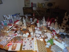 Bastelpaket xxl-Weihnachten u. Deko-Streudeko-Wichtel-Holzanhänger-Schlitten