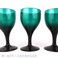 3 Antike Bristol Grün Weingläser Trinkgläser ? England 19. Jahrhundert um 1810