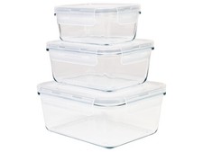 ERNESTO® Glas-Frischhaltedosen, 3-teilig (Rechteckig) - B-Ware sonstiges
