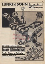 WITTEN, Werbung 1936, Lunke & Sohn GmbH Gesenk-Schmiedestücke