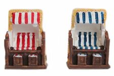 Miniatur Strandkorb blau weiss oder rot weiss maritime Deko Figur 3,5cm