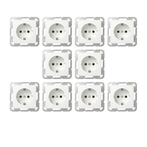 10x gira steckdose reinweiss - 10x,