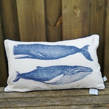 Maritim Wal Motiv Pillow Vintage DekoKissen Whale Kissen + Füllung 50x30 Nauitk