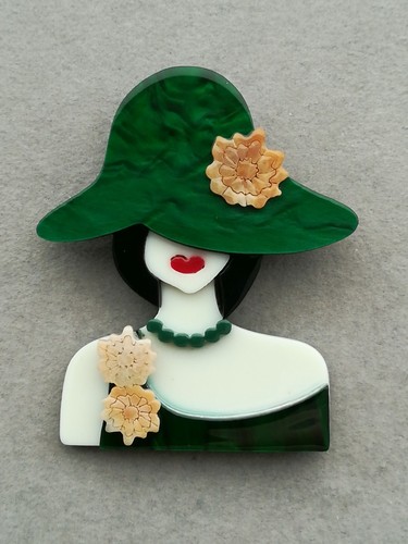 Brosche dame mit - dame,