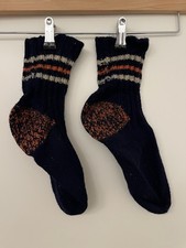 Handgestrickte Herren Trachten-Socken - dunkelblau - 43 / 44 - knöchellang