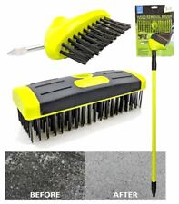 3 in 1 Teleskop Unkrautbürste Draht Besenkopf Pflaster Deck Schrubben Moos Entferner Werkzeug