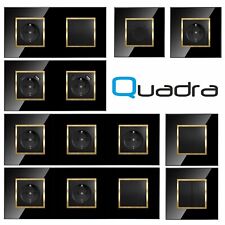 Glas Lichtschalter Steckdose Schuko Schalter Dimmer Türklingel USB Gold Schwarz