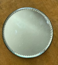 abgeschrägtes Spiegel-Plateau Art deco Spiegel Untersetzer Facettenschliff