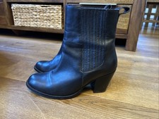 H&M Ankle Boots Western Stiefel Gr. 38 Leder Schwarz 