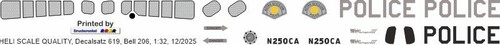 Decal 619 bell 206 - bell, jetranger