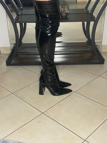 Schwarze lack overknee - schwarze,