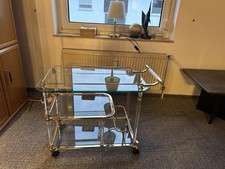 Servierwagen Mit Rollen, 3 Ebenen, Glas Und Edler Griff