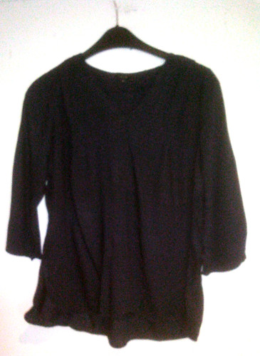 Dunkelblaue bluse mit arm - bluse,