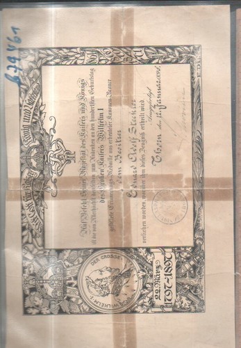 B79461 krieg 1870 urkunde - ,
