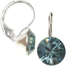 8mm Ohrringe mit Swarovski Kristall Farbe  Indischer Saphir