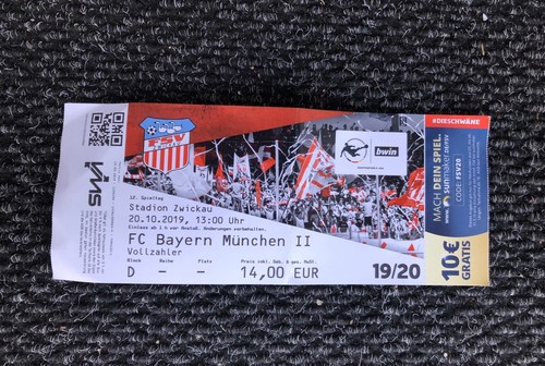 Sammler ticket fsv zwickau - sammler,