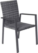 Armlehnstuhl Gartenstuhl Grau