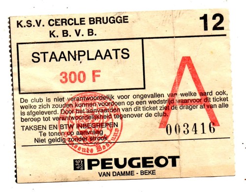 Ticket cercle brügge - ec,