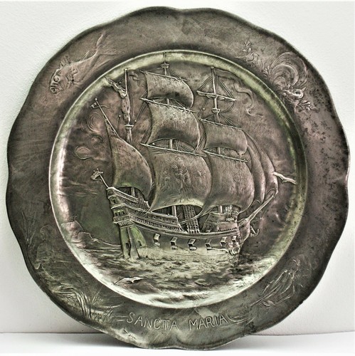 Jugendstil zinn wandteller - jugendstil,