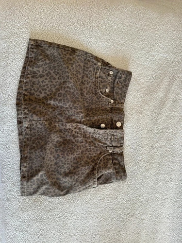Jeansrock mit leopardenmuster - jeansrock,