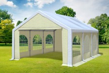 Partyzelt 4x6m Weiß Beige PVC