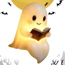 Niedliche Geister-Lesebuch-Lampe, Halloween Geister-Nachtlicht, Geister-Lesen