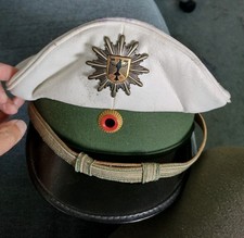 alte Schirmmütze weiß, Offizier Bundesgrenzschutz BGS  Mützenband silber Gr. 60
