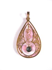 Jugendstil Anhänger Gold 333