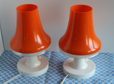 2 orange Nachttischlampen DDR Design Georgi Bockau Lampe Leuchte 70 iger 80 iger