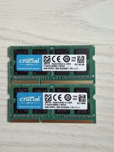 8gb kit crucial ddr3l - (2x, 4gb)