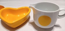 Rosenthal Design R. Karnagel , Set Teller, Milchkännchen " Plus, gelber Punkt  "