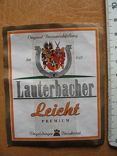 Etikett Lauterbacher Bier Lauterbacher Leicht Premium Lauterbach Vogelsberg