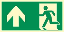 Geradeaus Fluchtwegschild