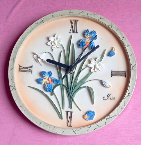 Runde keramik wanduhr iris - runde,