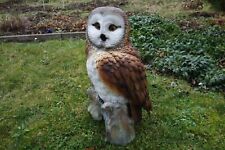 Eule Schleiereule lebensgroß 49x47cm Greifvogel Garten Deko  Figur lebensecht