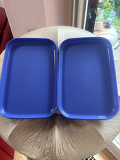 Tupperware 2 Maxi Picknick Teller blau Kinderteller Servier Teller Platte TOP