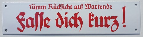 Fasse dich kurz emailschild - dich,