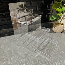 Klar Acryl Ausstellungsständer 4 Ebenen Einzelhandel Laden Arbeitsplatte Ausstellungsregal Regal