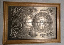 Zinnbild Weltkarte 70x50 cm