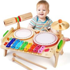 Sweet time Kinder Trommel Set, Musikinstrumente Kinder Set Musik