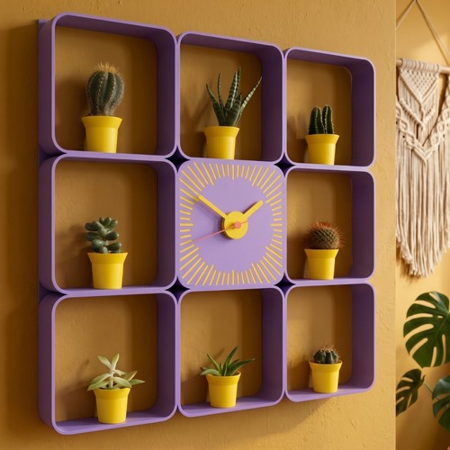 Purple sunburst clock bundle - sunburst,