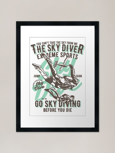 Sky diving gerahmter - diving,