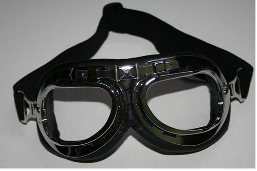 Oldtimer motorrad brille chrom - oldtimer,