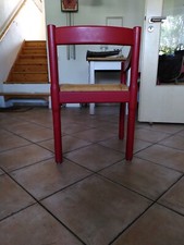 4 Designer Esszimmerstühle von Vico Magistretti Modell Carimate, Farbe rot