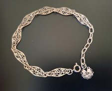 Antik SILBER 900 Armband mit Kleeblatt Glücksbringer Antik Schmuck 