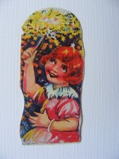 Glanzbild Oblate Poesiealbum Sammlung alt Kinder Mädchen Feuerwerk Silvester