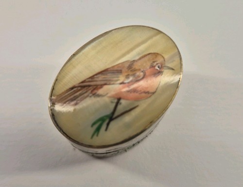 Perlmutt dose mit - dose, vogel
