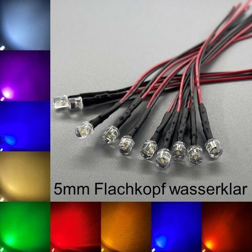 Verkabelt 5mm leds flachkopf - leds,